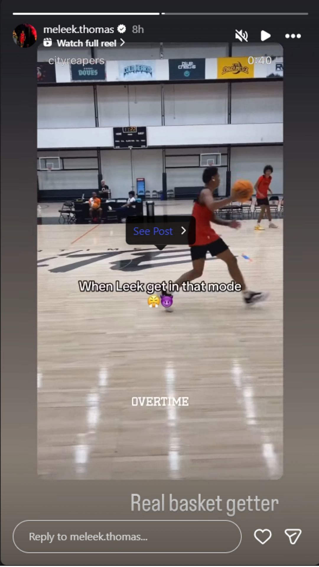 Thomas reacts to his workout video with his former team | via @meleek.thomas/ig